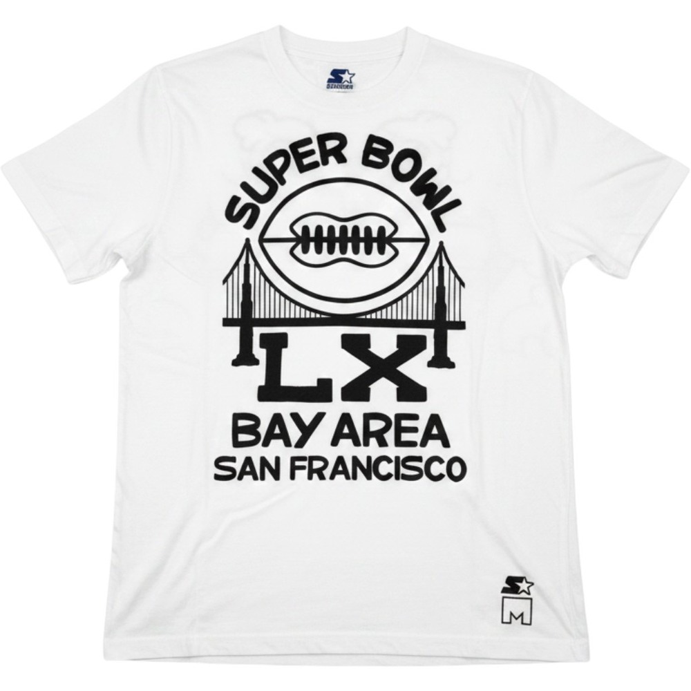 Starter Mens Super Bowl LX Bay Area San Fran Doodle Art Tee Shirt Mens L NEW